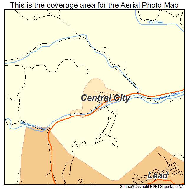 Central City, SD location map 
