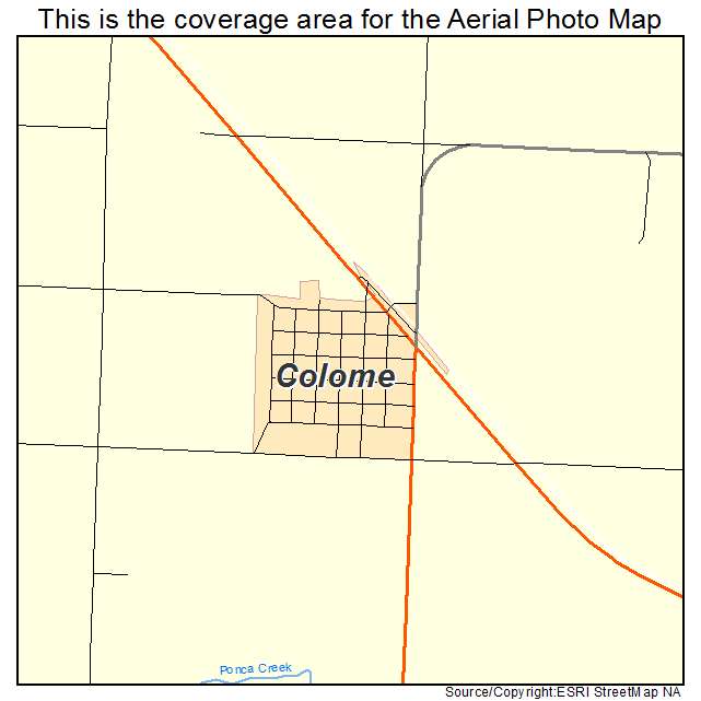 Colome, SD location map 
