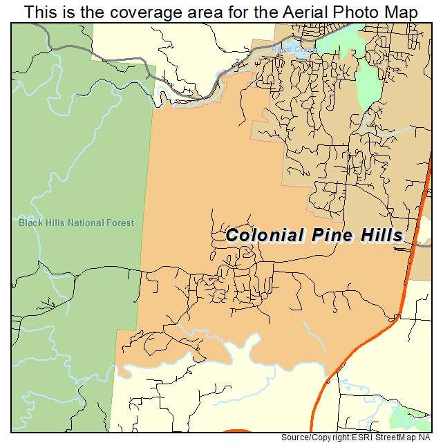 Colonial Pine Hills, SD location map 
