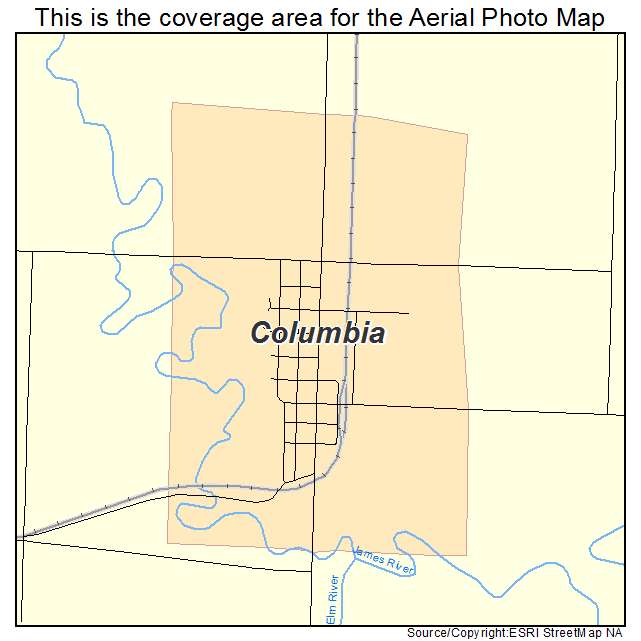 Columbia, SD location map 