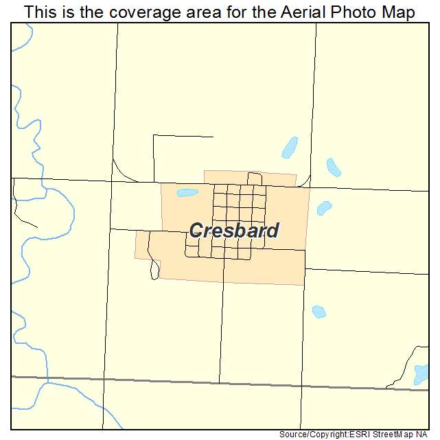 Cresbard, SD location map 