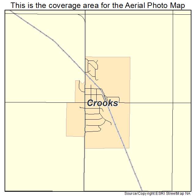 Crooks, SD location map 