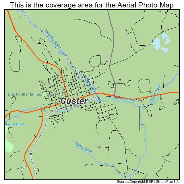 Custer, SD location map 