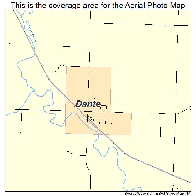 Dante, SD location map 