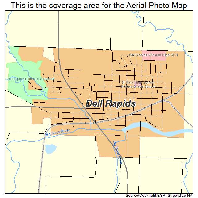 Dell Rapids, SD location map 