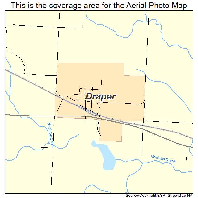 Draper, SD location map 