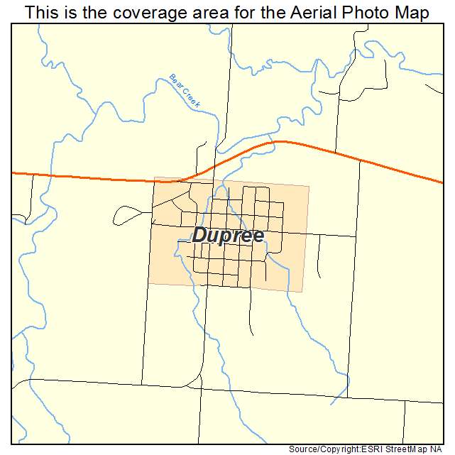 Dupree, SD location map 