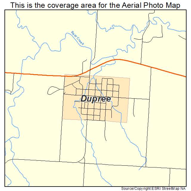 Dupree, SD location map 
