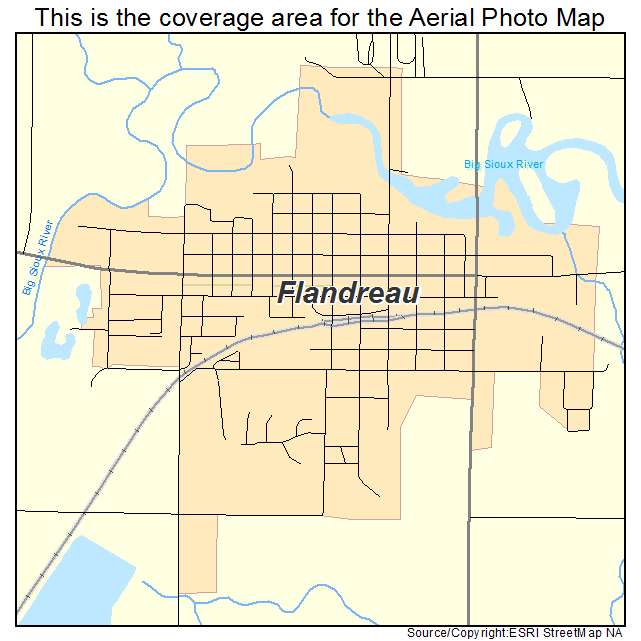 Flandreau, SD location map 