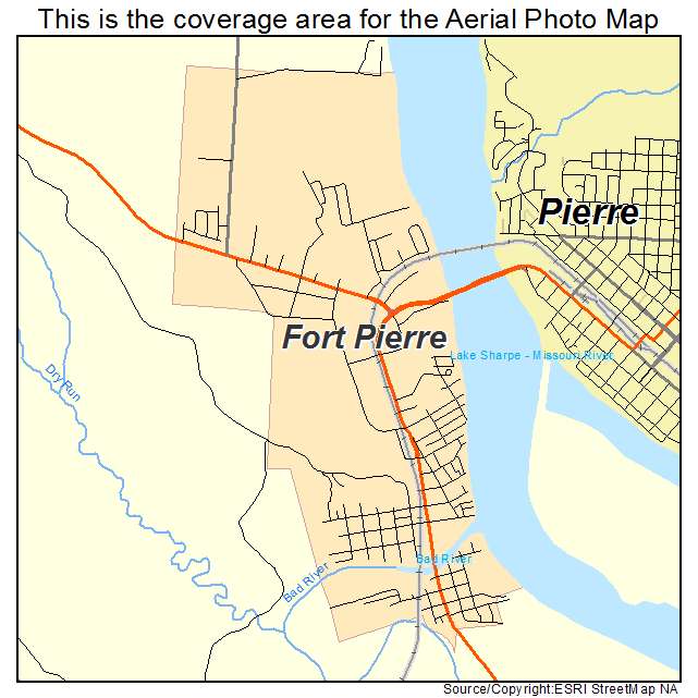 Fort Pierre, SD location map 