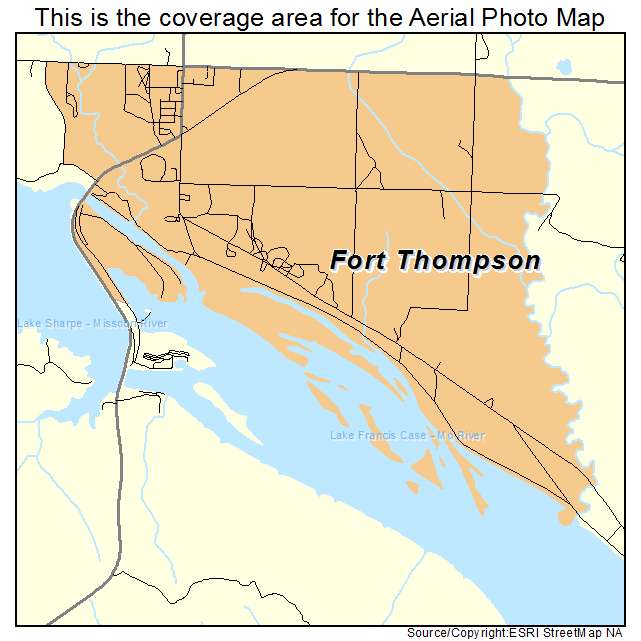 Fort Thompson, SD location map 