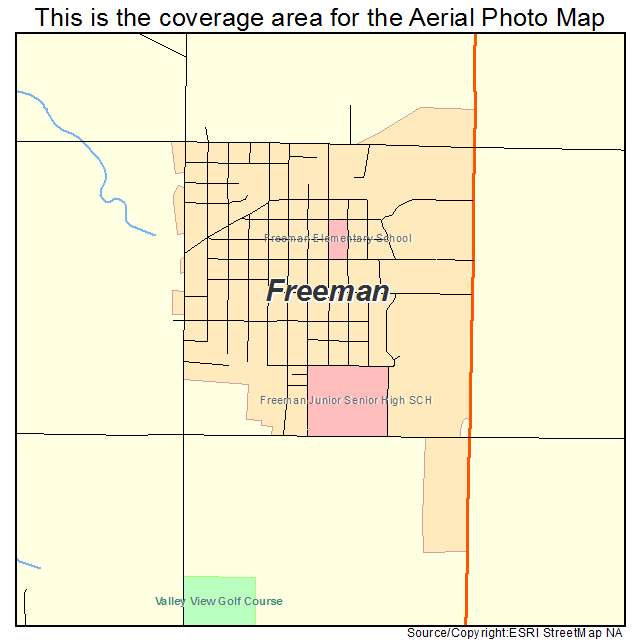 Freeman, SD location map 