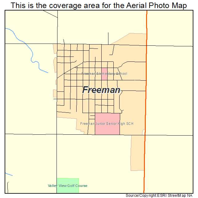 Freeman, SD location map 