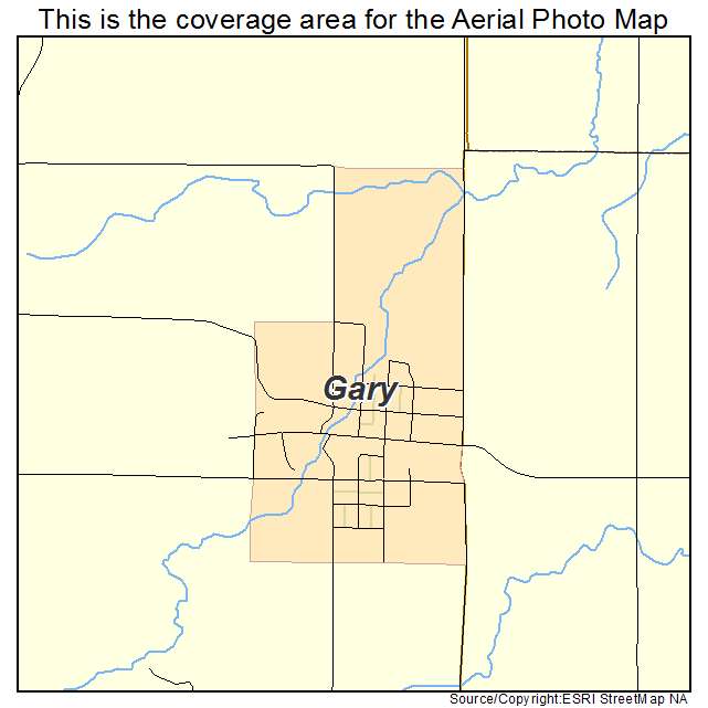 Gary, SD location map 