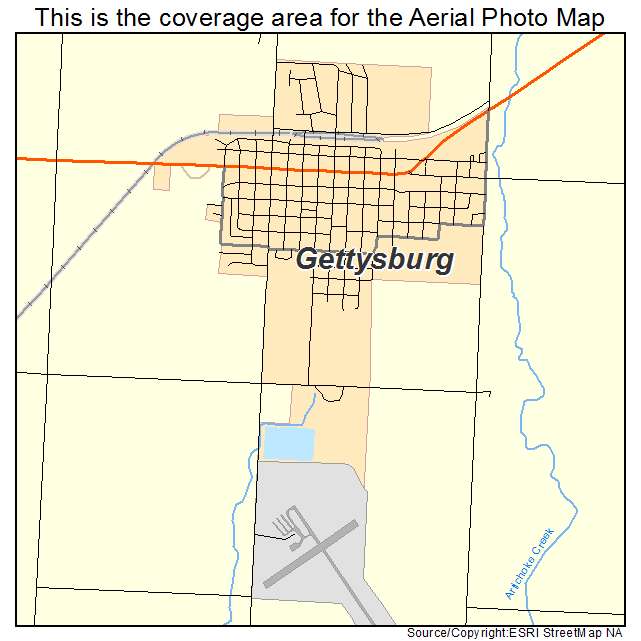 Gettysburg, SD location map 
