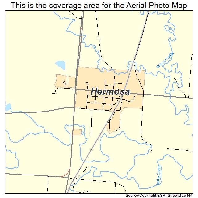 Hermosa, SD location map 