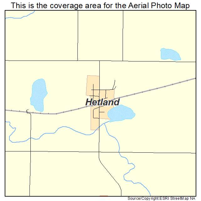 Hetland, SD location map 