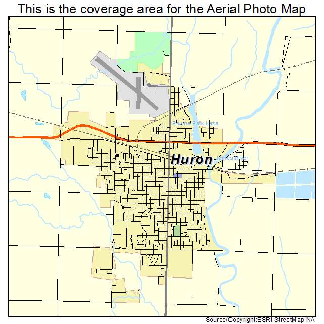 Huron, SD location map 