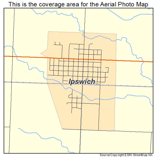 Ipswich, SD location map 