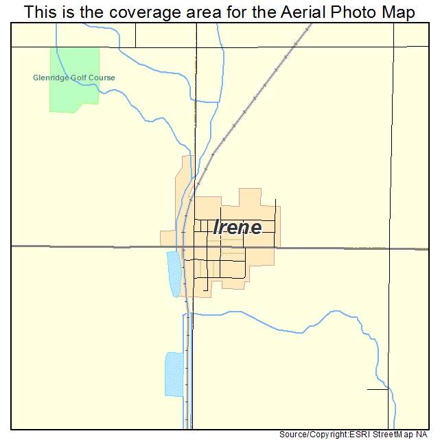 Irene, SD location map 