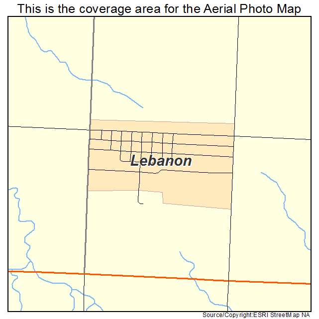 Lebanon, SD location map 