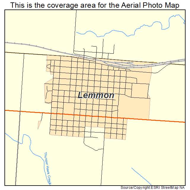 Lemmon, SD location map 