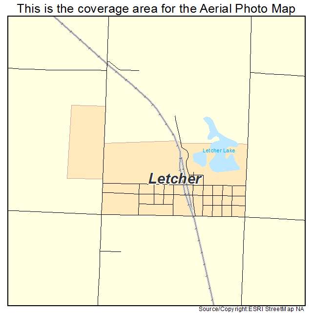 Letcher, SD location map 