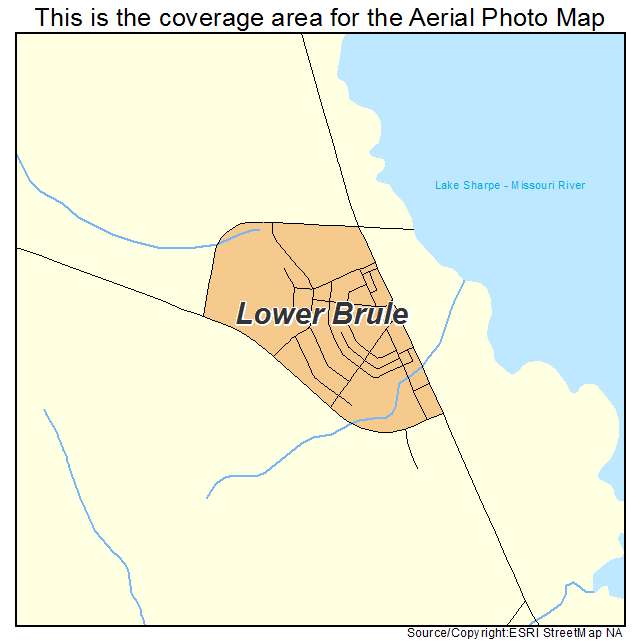 Lower Brule, SD location map 
