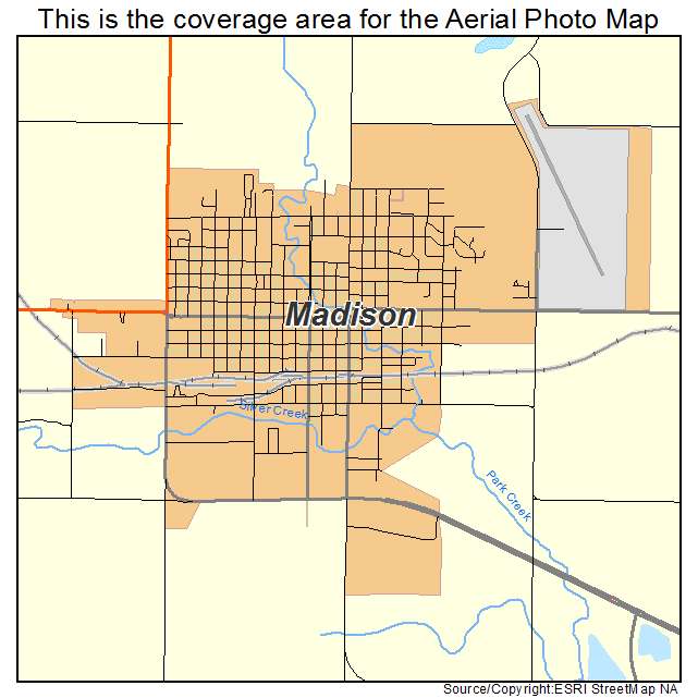 Madison, SD location map 