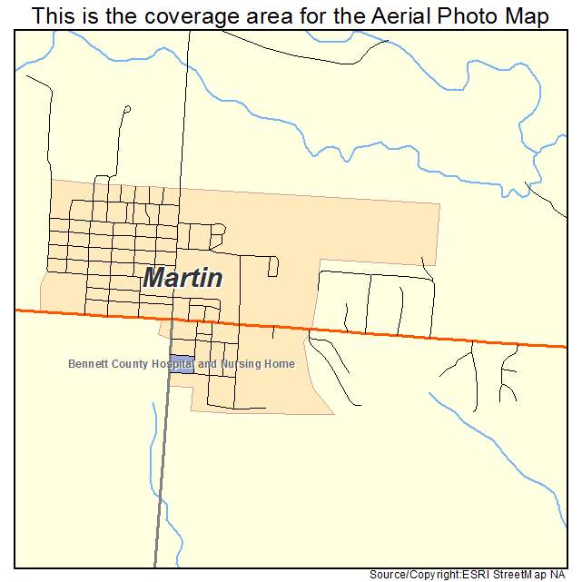 Martin, SD location map 