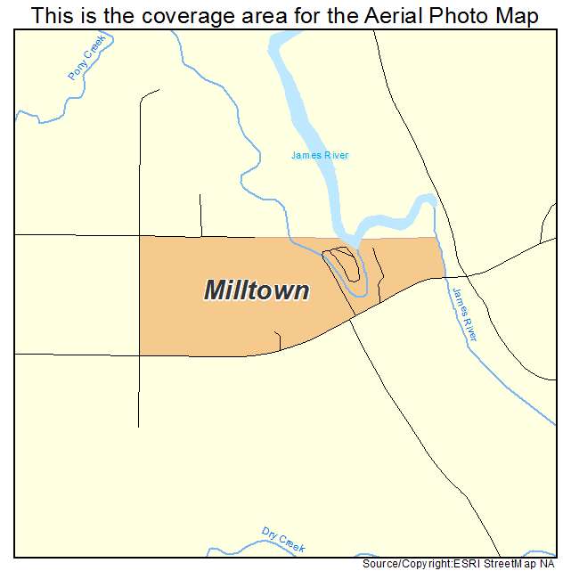 Milltown, SD location map 