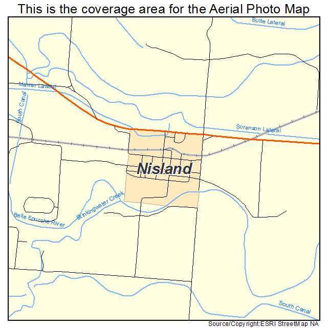 Nisland, SD location map 