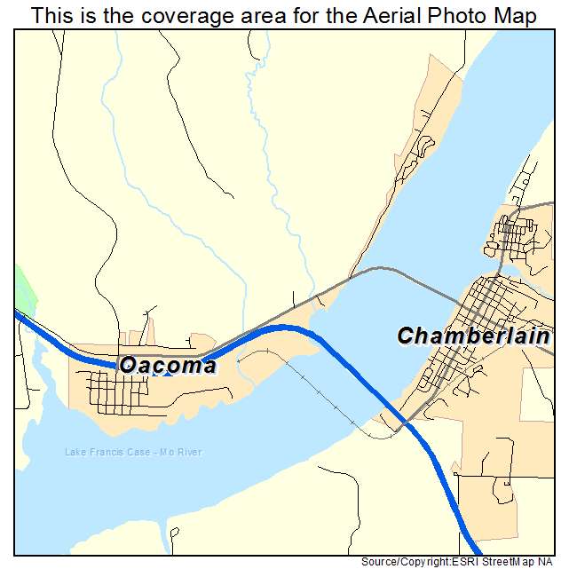 Oacoma, SD location map 