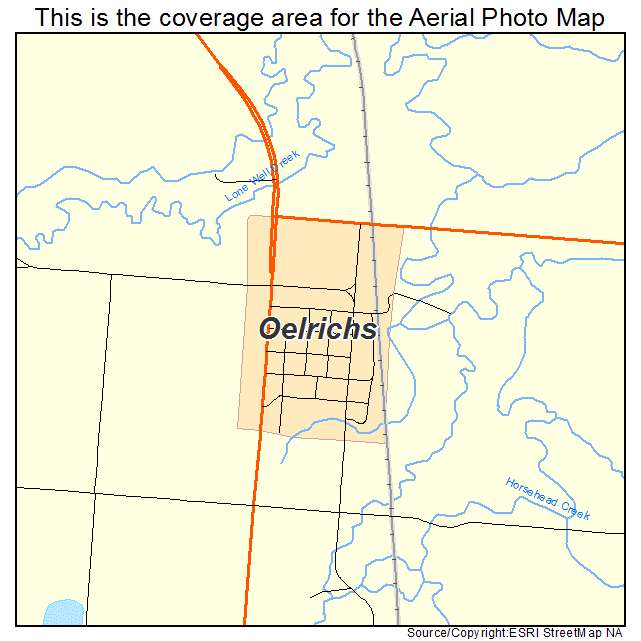 Oelrichs, SD location map 