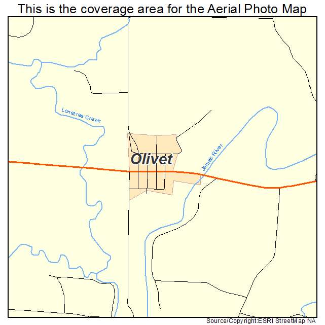 Olivet, SD location map 