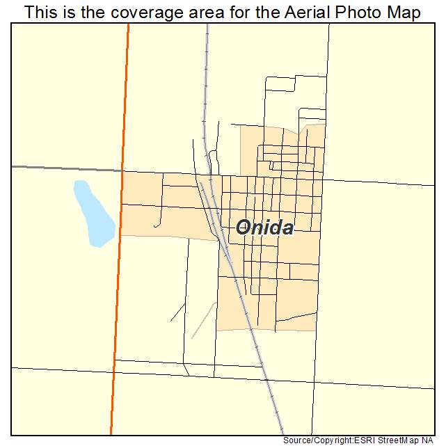 Onida, SD location map 
