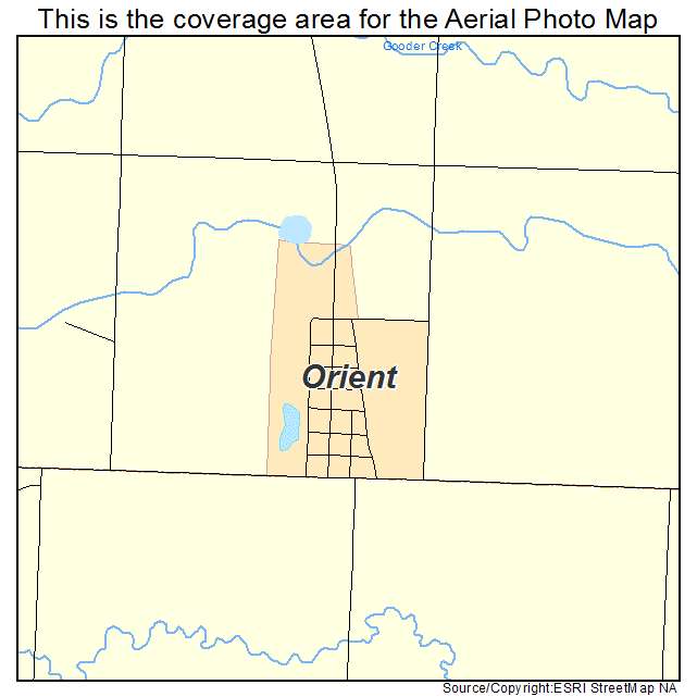 Orient, SD location map 