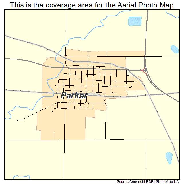 Parker, SD location map 