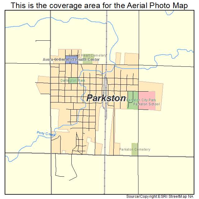 Parkston, SD location map 