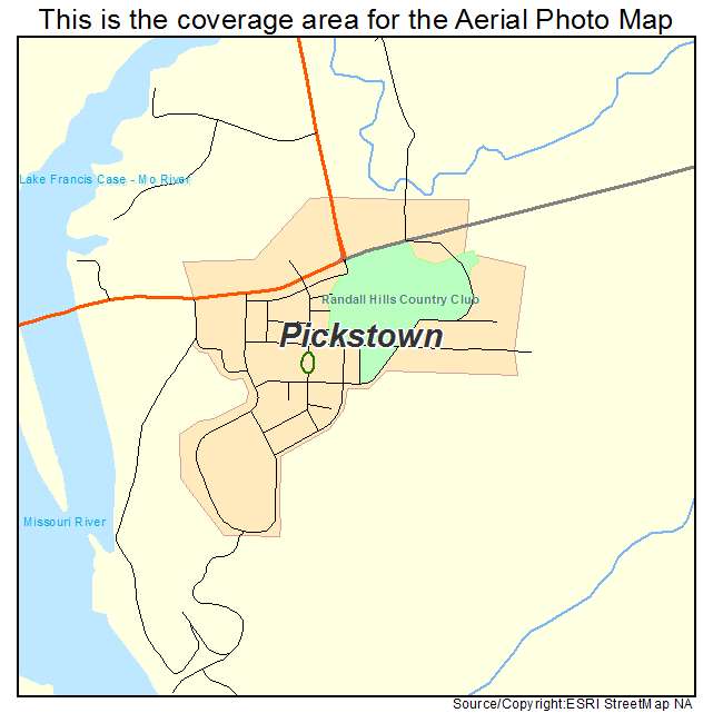 Pickstown, SD location map 