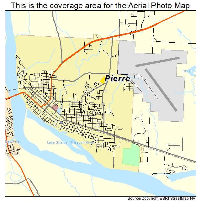 Pierre, SD location map 