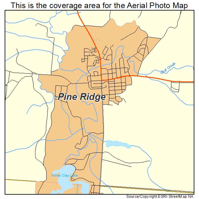 Pine Ridge, SD location map 