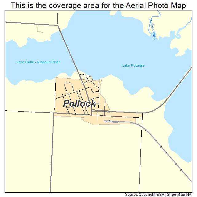 Pollock, SD location map 