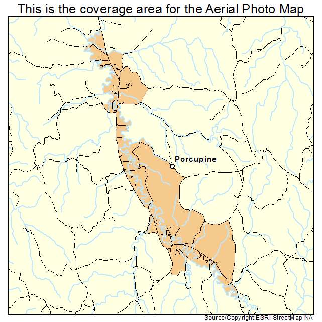 Porcupine, SD location map 