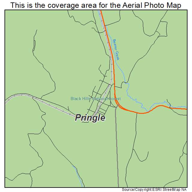 Pringle, SD location map 