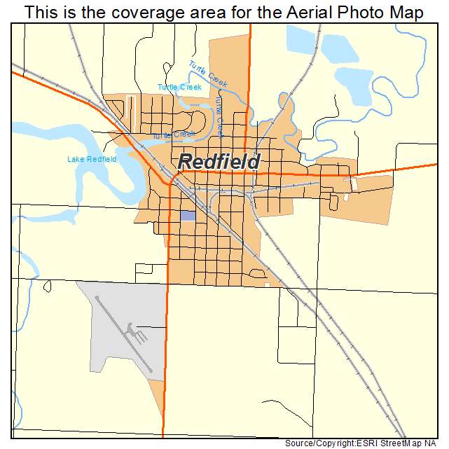 Redfield, SD location map 