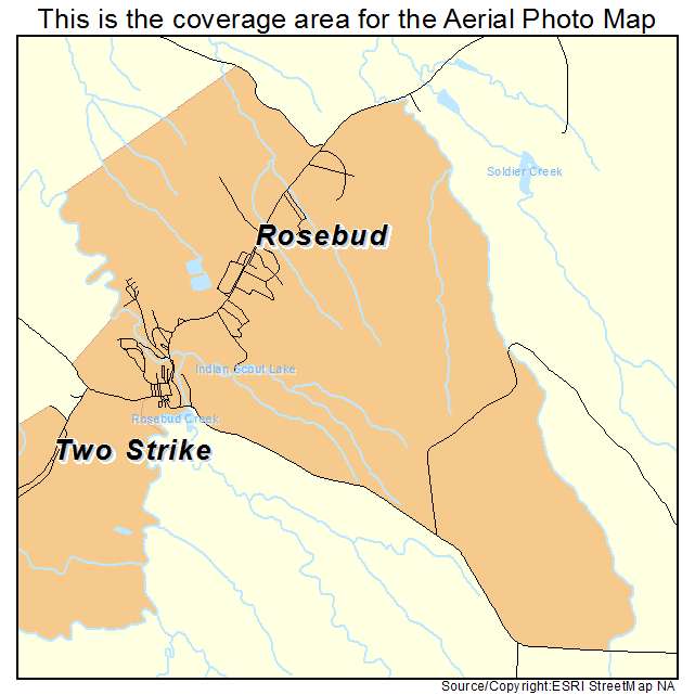 Rosebud, SD location map 