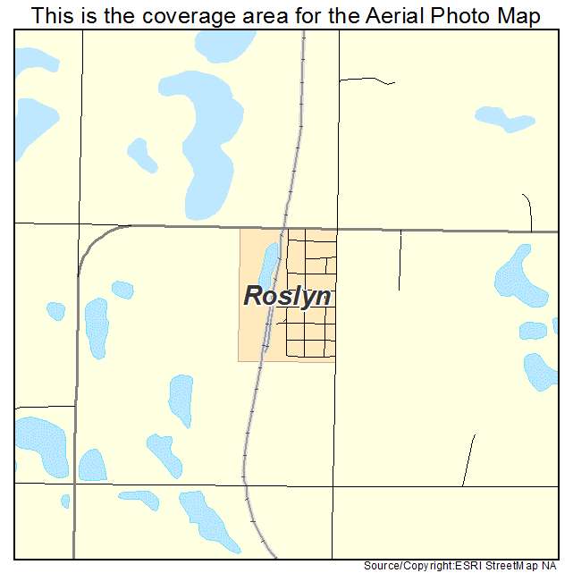 Roslyn, SD location map 