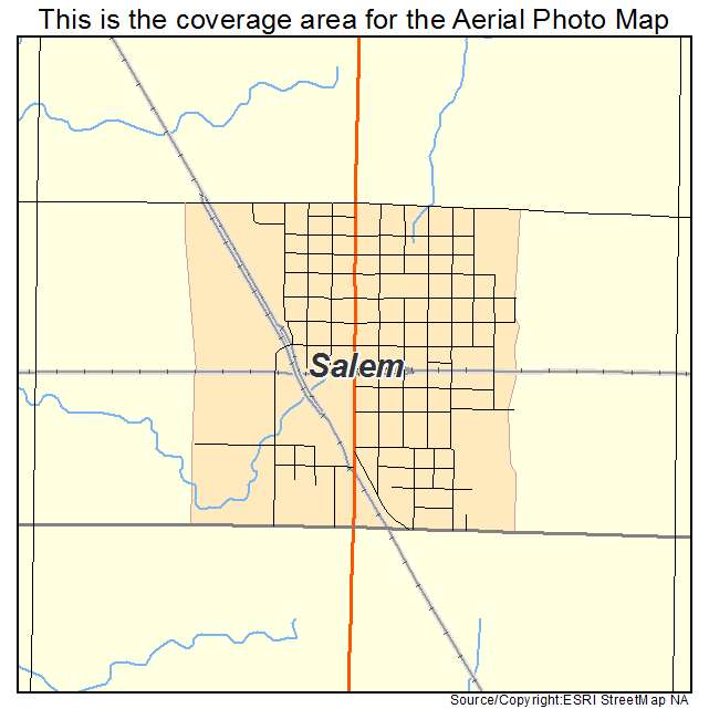 Salem, SD location map 
