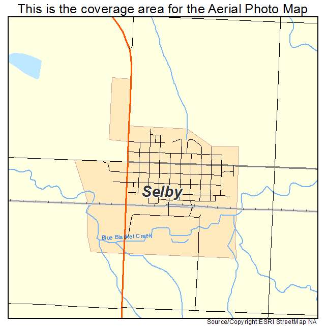 Selby, SD location map 